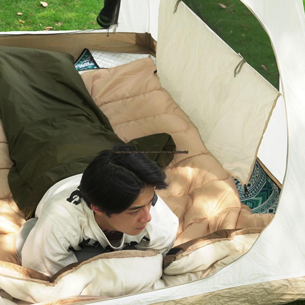 Lightweight Summer Outdoor Sleeping Bag Liner - Portable, Thin, Stain-Proof, White, Duck Down-Free.