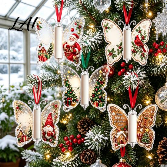Praktische Bargeldumschlag-Alternative 2 Stück Acryl Schmetterling Geldhalter Hängende Ornamente Dekorative Anhänger für Weihnachts-Feiertags-Ausstellungsbaum