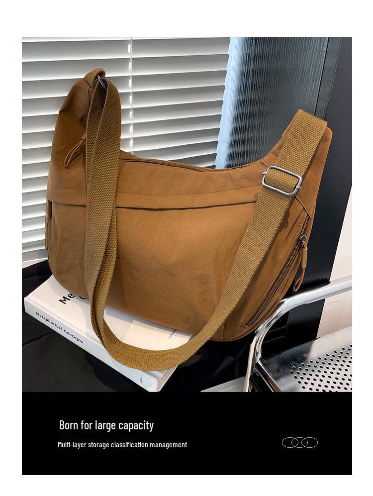 Women's Versatile Nylon Crossbody Bag – Large Capacity, Stylish Single Shoulder Commuting Bag.