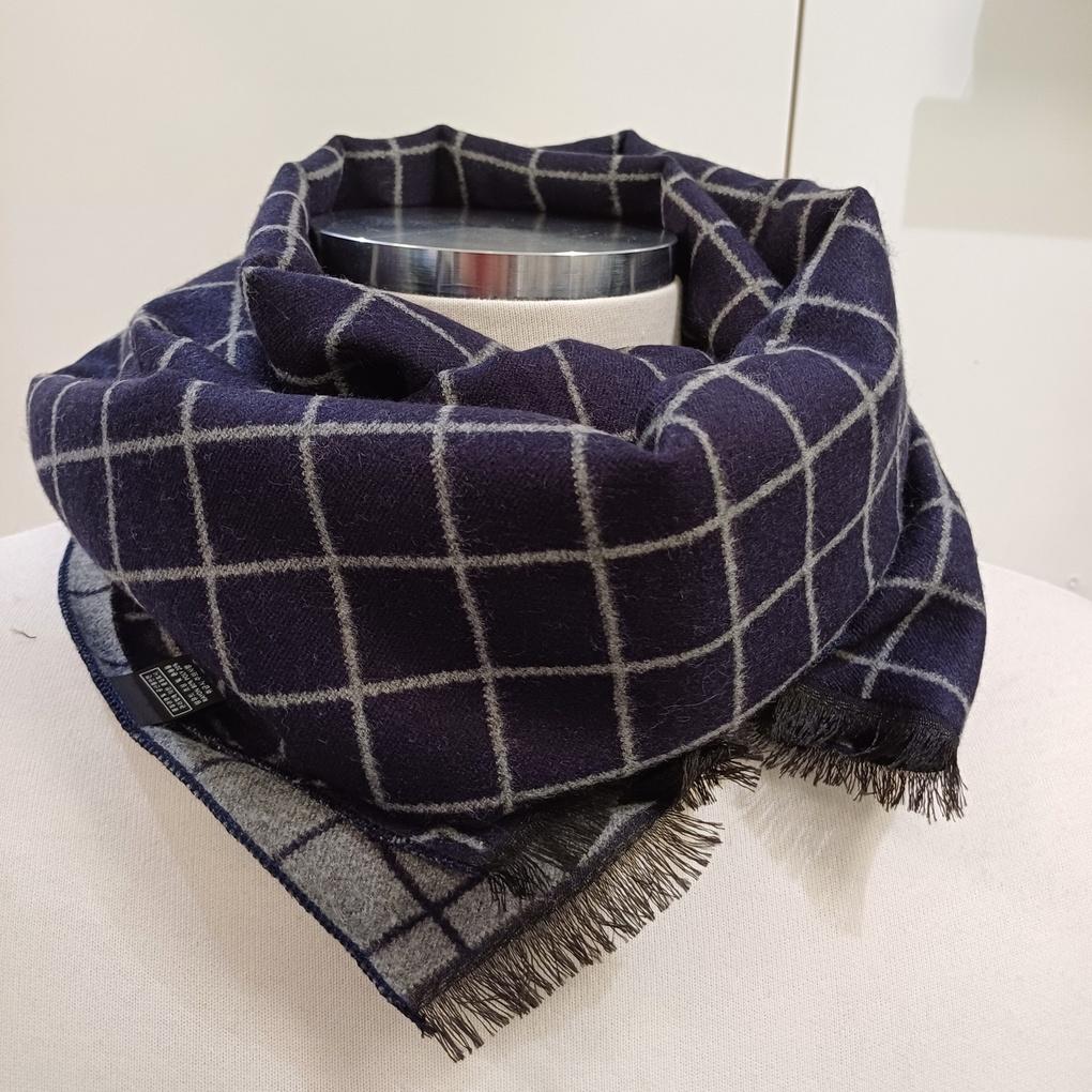 Men's Rayon Blend Check Navy Muffler RO4C052 _New Core Ilsan Branch