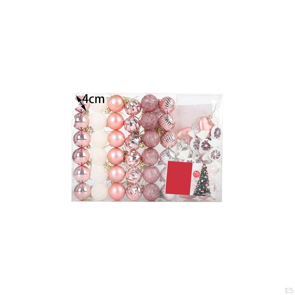 53 Pieces Christmas Ball Ornament Tree Hanging Charm Pendant for Festival