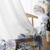 Summer Purple Flowers Watercolor Sheer Window Curtains For Living Room Kitchen Children Bedroom Voile Hanging Curtain