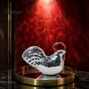 Eye Catching Desk Accessories Disco Ball Rooster Figurine, Mirror Mosaic Tabletop Ornament, Unique Retro Art Decorative Style Statue Sculpture