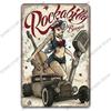 Poster Auto d'Epoca Lattine Metalliche Ragazze Sexy Auto d'Epoca Targhe Metalliche Retrò Decorazione Murale Garage Club Pub Man Cave