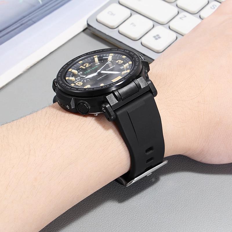 Prw30 Silikonový řemínek k hodinkám 23mm pro Casio PROTREK PRW60 70 50 30 Řemínek PRW6800 PRW6900 Vodotěsný gumový řemínek k hodinkám Náramek Pánský