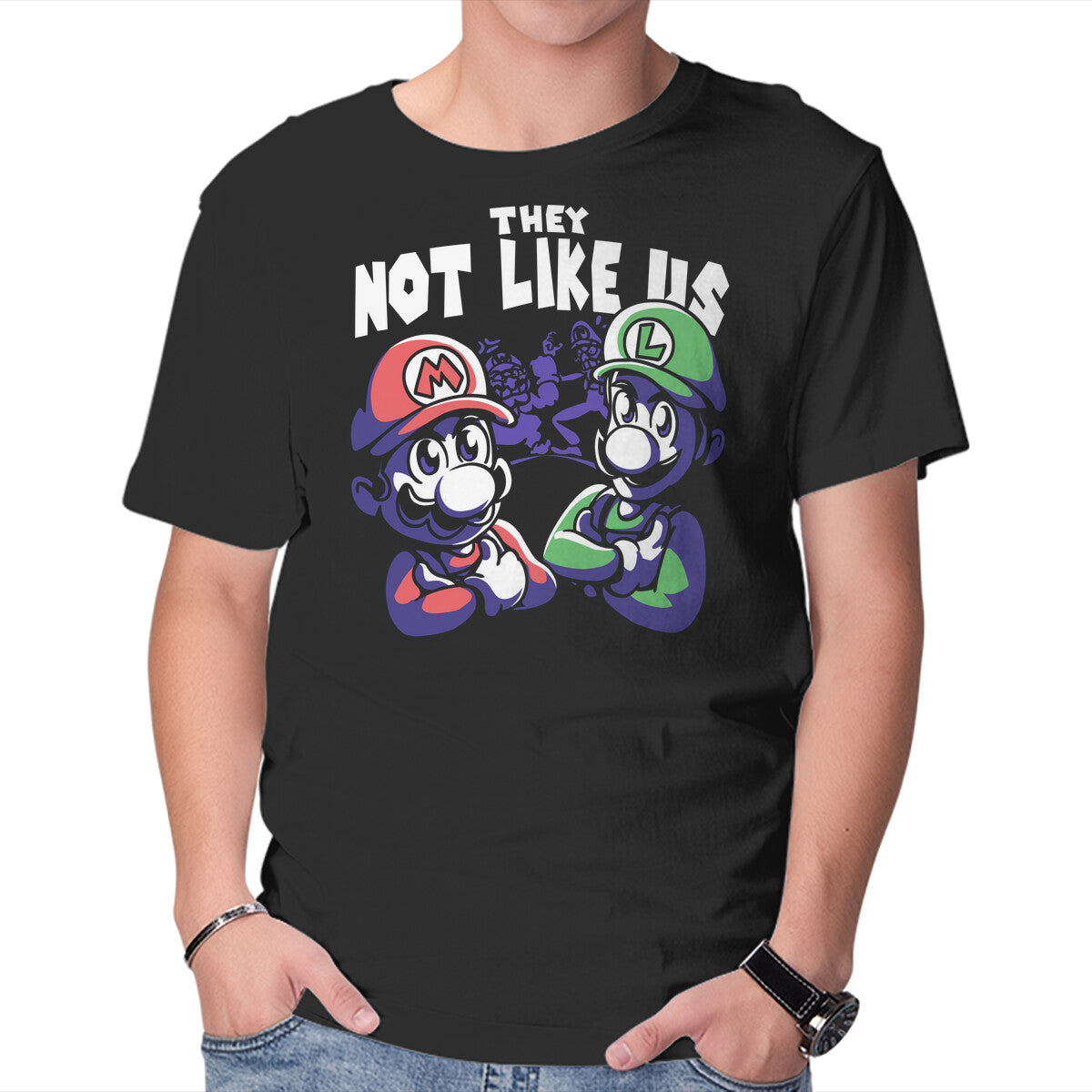 Unisex Crew Neck T-Shirt Not Like Bros Graphic Short Sleeve Casual Tee XS