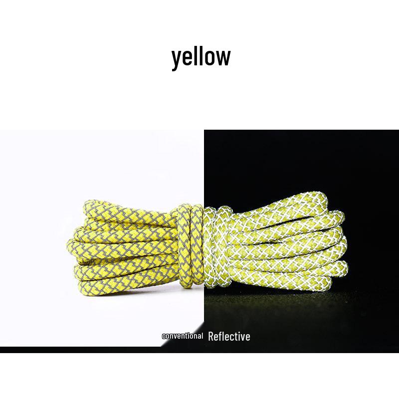 Round Reflective Starry Sky Luminous Shoelaces (Black, One Pair)