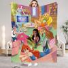 W-Winx C-Club Blanket Beauty Girl Print Flannel Blanket for Home Living Room Bedroom Decor New Year Christmas Gift for Kids
