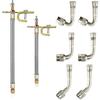 8 Pieces Tire Valve Extension, 2 Pieces Dual Tire Valve Extension Valve Stem Installation Tool with 6Pcs 45 90 135 Degree Brass Valve Stem Extender