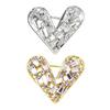 Fashionable Silver Heart Pin With Sparkling Zircon Stone For Casual And Formal Wear