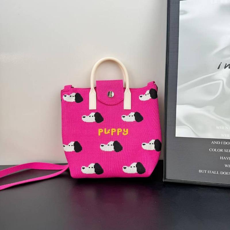 Premium new cute cartoon knitted mobile phone bag adjustable messenger handbag niche versatile dopamine bag