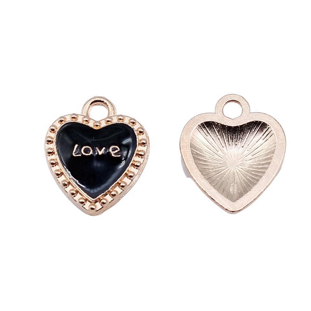 Love Heart Enamel Charms Multi Color Pendants For Romantic Jewelry Component