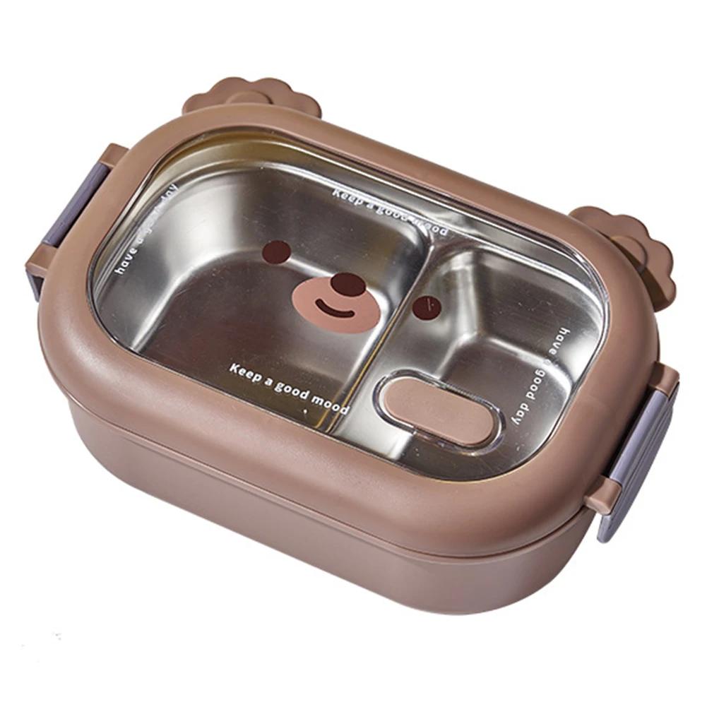 

Stainless Steel Cartoon Lunch Box Leak-Proof Cute Food Container Double-Sided Locking Design 1000ml for Adults/Students and Kids