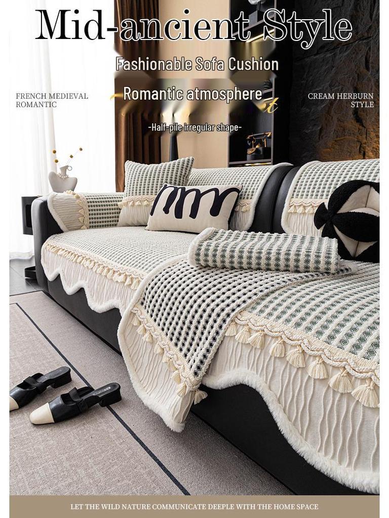 2026 French Luxury All-Season Thickened Non-Slip Cat-Resistant Sofa Seat Cushion Cover