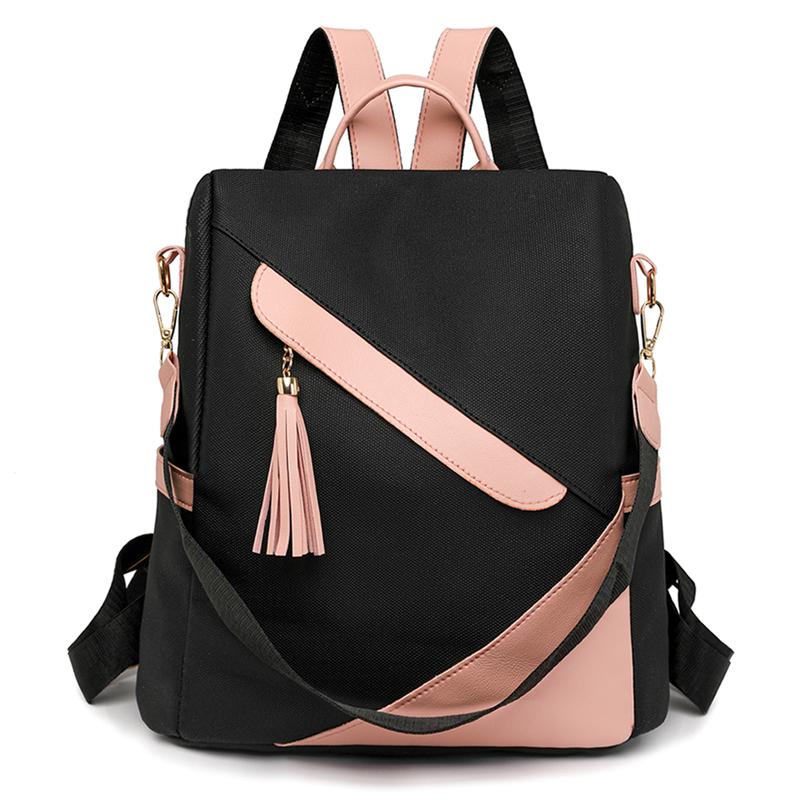 

Рюкзак женский большой вместимости рюкзак антивор дорожная маленькая сумка розовый/чёрный