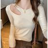 Spring and Autumn New Thread Sexy Hollow Long-sleeved T-shirt Spicy Girl Women's Inner Base Top