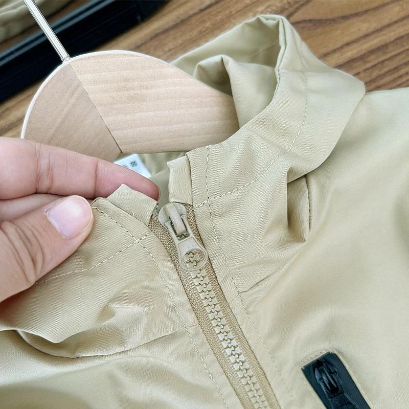 Fashion Spring Boys Jackets Casual Hooded Zipper Kids Windbreaker Coat Autumn Boys Outerwear Children Clothes