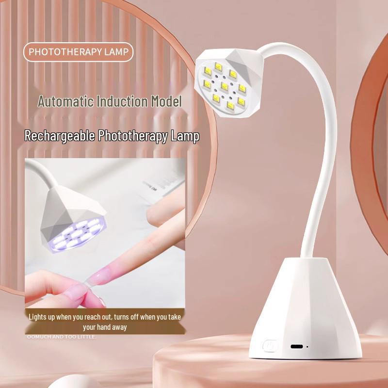 Nail Art Lotus Gel Lamp: Smart Sensor, Fast-Drying, UV, Rechargeable