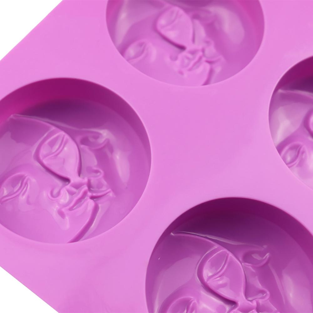Silicone World 4 Cavity 3D Moon Sun Double Face Soap Mould Silicone Soap Mold  DIY Candle Mold Homemade Bath Resin Crafts Making