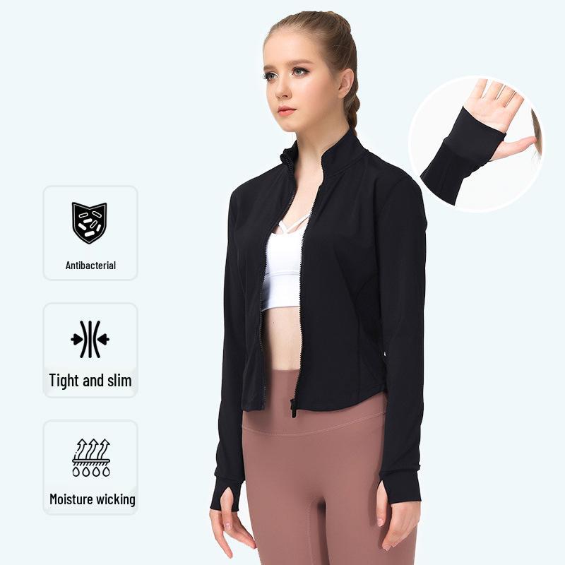 

Women s 2025 Spring Slim Fit Nude Yoga Jacket - Comfortable Stand-Up Collar, Body Shaping Fitness Top Extra Large