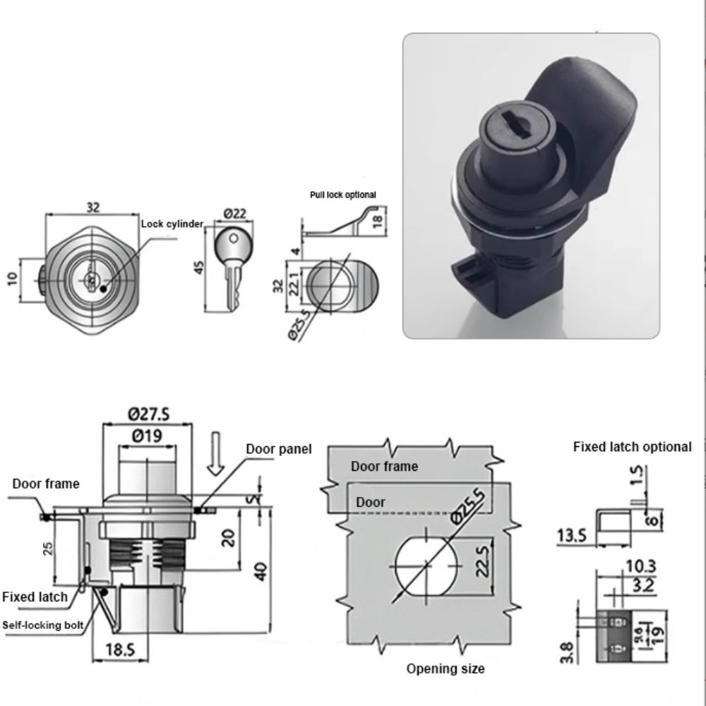 Plastic Push To Close Latch Boat Door Latch Marine Grade Latch  for Marine Application
