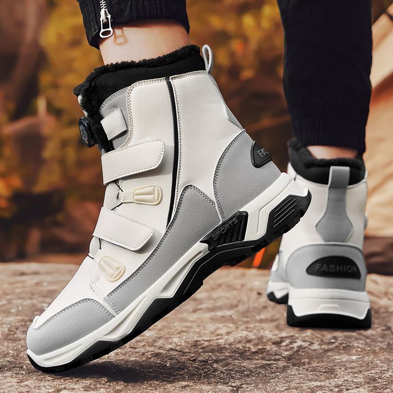 Autumn  Winter Men's Boots  High Top Couple Snow Boots Anti Slip Platform Comfortable Men Shoes Plush Warm Large Size Waterproof