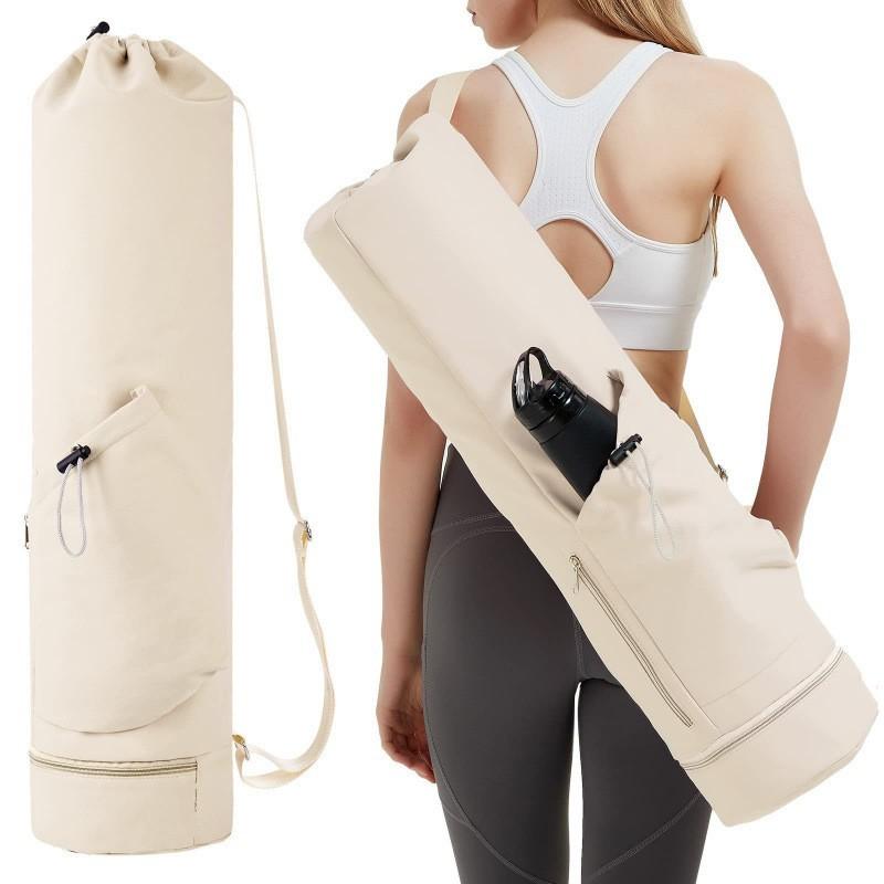 Yoga Mat Bag With Water Bottle Pocket And Bottom Wet Compartment, Multi-Functional Yoga Mat Carrier