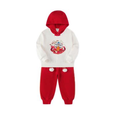Balabala Kinder Zweiteiliges Set im neuen chinesischen Stil mit Fleece-Futter