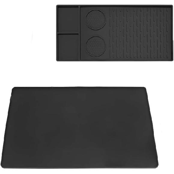 Silicone Coffee Mat with Convex Edge, 24''x16'' Coffee Bar Accessories for coffee Espresso Machine Home Espresso Cafe Machines Mat Accessories