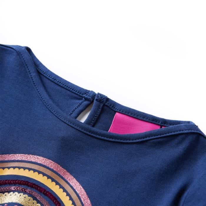 T-shirt enfants à manches longues imprimé arc-en-ciel 2 couleurs et 5 dimensions disponibles