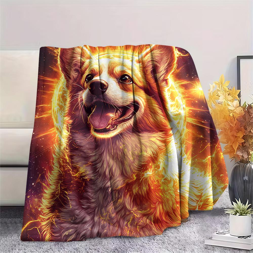 Dog Print Flannel Blanket, High quality Comfortable for All Seasons, Home Decor, Warmth and Comfort, Perfect for Christmas Gifts