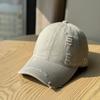 Korean-style personalized ripped baseball cap with frayed edges, super cool soft-top duckbill cap, fashionable casual trendy brand couple's baseball