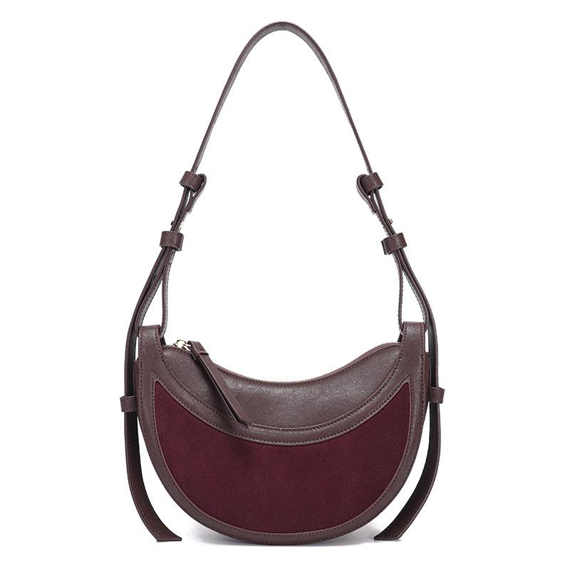 

Сумка кроссбоди для женщин, Нишевая матовая сумка на одно плечо из коровьей кожи, Роскошная и элегантная сумка под мышкой бордовый