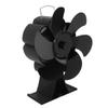 Black 6 Blade Heat Powered Stove Fan Thermodynamically Driven Fireplace Fan for Heat Dissipation
