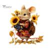 Easy Peel And Stick Murals Mouse Wall Stickers, Waterproof PVC Autumn Retro Fairy Tale Decals, Removable Kindergarten Decorations Decals for