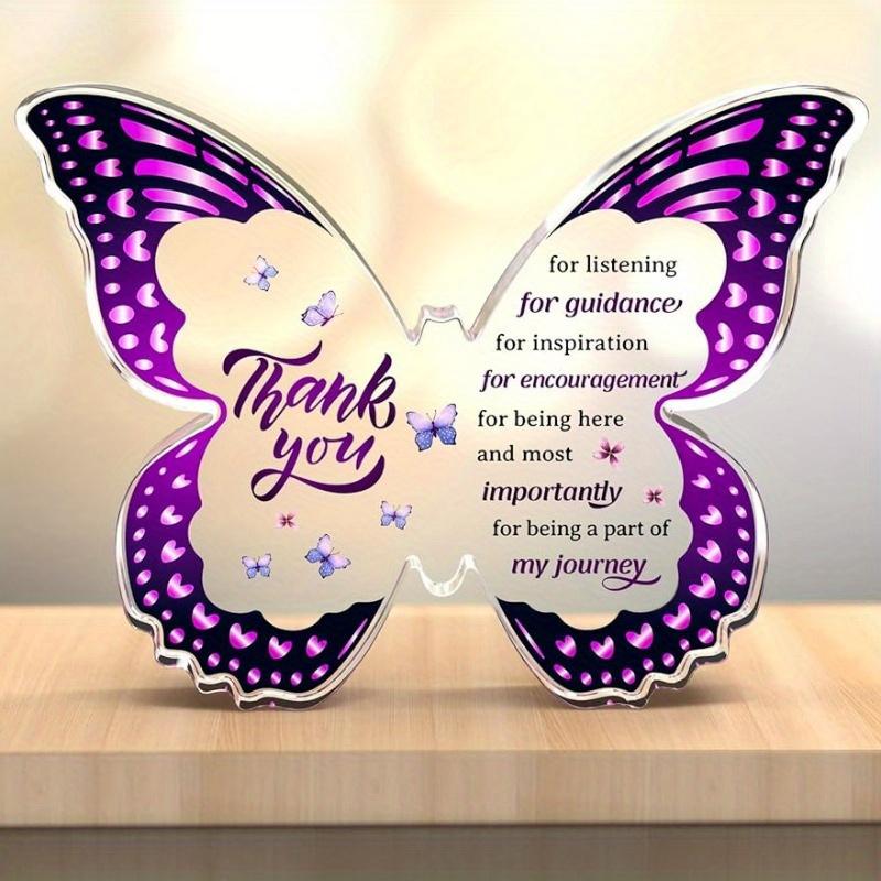 

Butterfly Acrylic Thank-You Gift – Purple wings. For coworkers, teachers, bosses (men/women). Great leaving gift. чистый