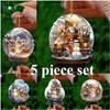Weihnachtsschneemann 2D Acrylglaskugel Schmuck einzigartiger Stil Schneeflocke Dekoration exquisite Kugel Anhänger