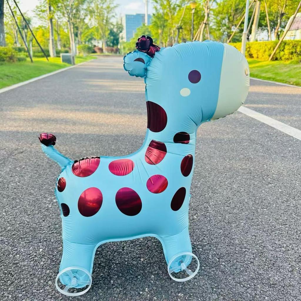 2025 Celebrity Animal Walking Balloon with Wheels - Children's Birthday Decoration Toy