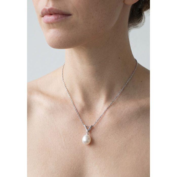 Collier - PEARLS & COLORS - Prestige - Perle d'eau douce 9-10 mm - Argent 925 - Perle blanche AAA+