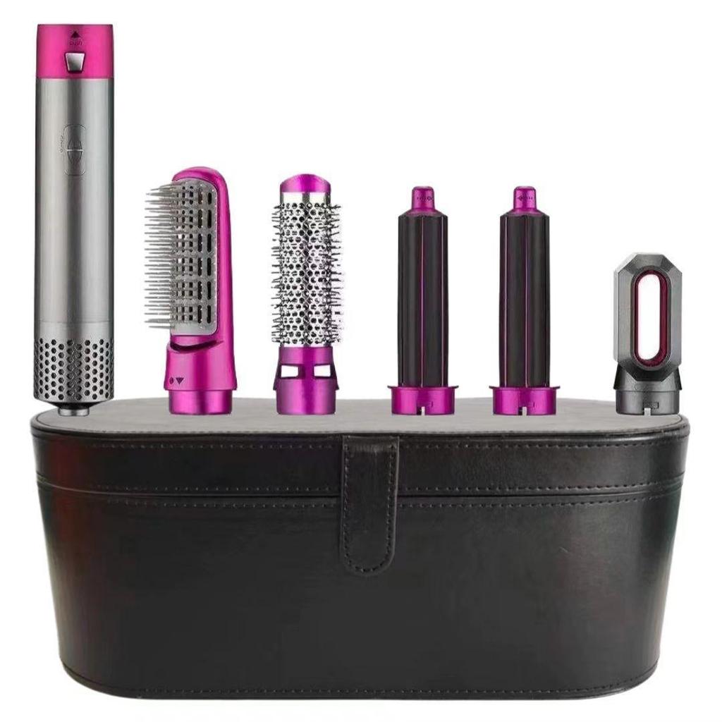 5-in-1 Rotating Hot Air Brush & Curling Iron - Multi-functional, No-Damage Big Wave Hair Dryer