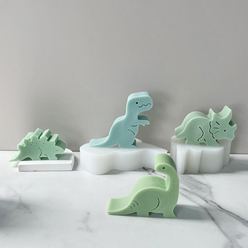 Dinosaur Candle Molds, Animal Theme Resin Molds for DIY Candle Soap Gypsum Ornaments Cake Fondant Decorations Baking