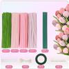 Pipe Cleaners Set for Crafts Pipe Cleaners Bouquets DIY Kit Pipe Cleaners Flowers Making Accessories Set for Greeting Cards Party Decorations