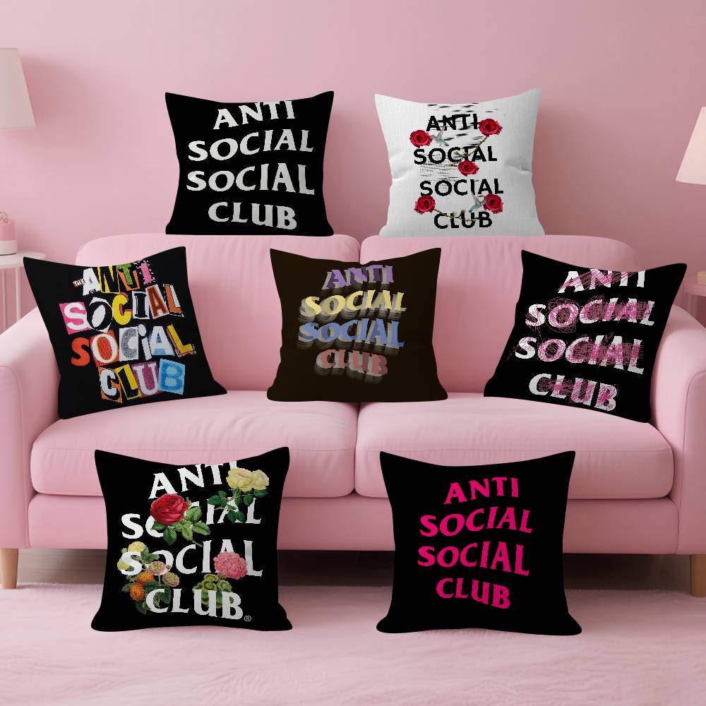 LOGO ANTI SOCIAL SOCIAL CLUB Personalized picture text home decorative pillows Household Gifts 45x45cm