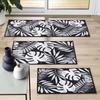 Tapis décoratif - EDEN - 40 x 60 cm - Feuillage tropical - Noir et blanc - Antidérapant