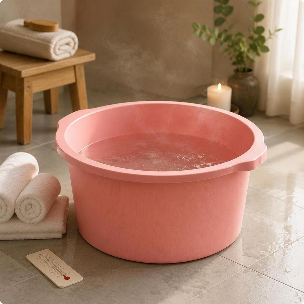 Foot Soaking Tub Rolled Rim Washing Lightweight for Home Cream