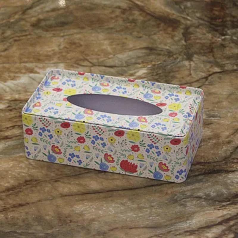 NEUE Hochwertige Taschentuchbox im ländlichen Stil mit Rosenmuster, Schreibtischdekoration aus Eisen