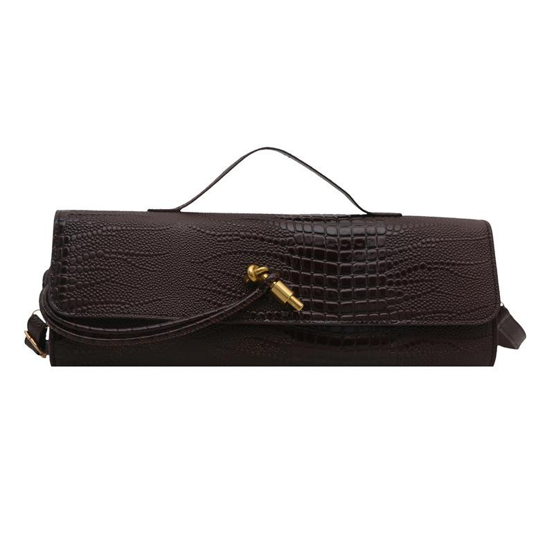 Hot-selling snake pattern clutch bag, organ bag, horizontal light luxury small square bag, portable shoulder messenger dinner bag