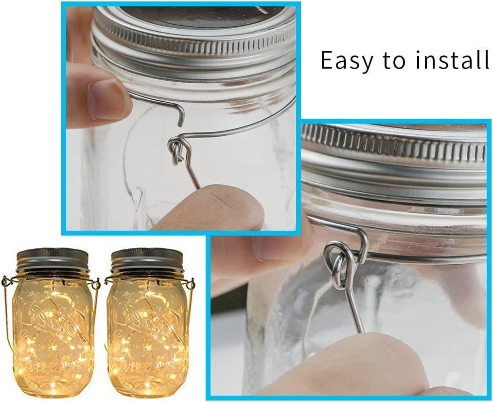 12 Pcs Mason Jar Handle Canning Accessories Jars Hanging Handles Glass Hangers for 70 Standard Mouth Mason