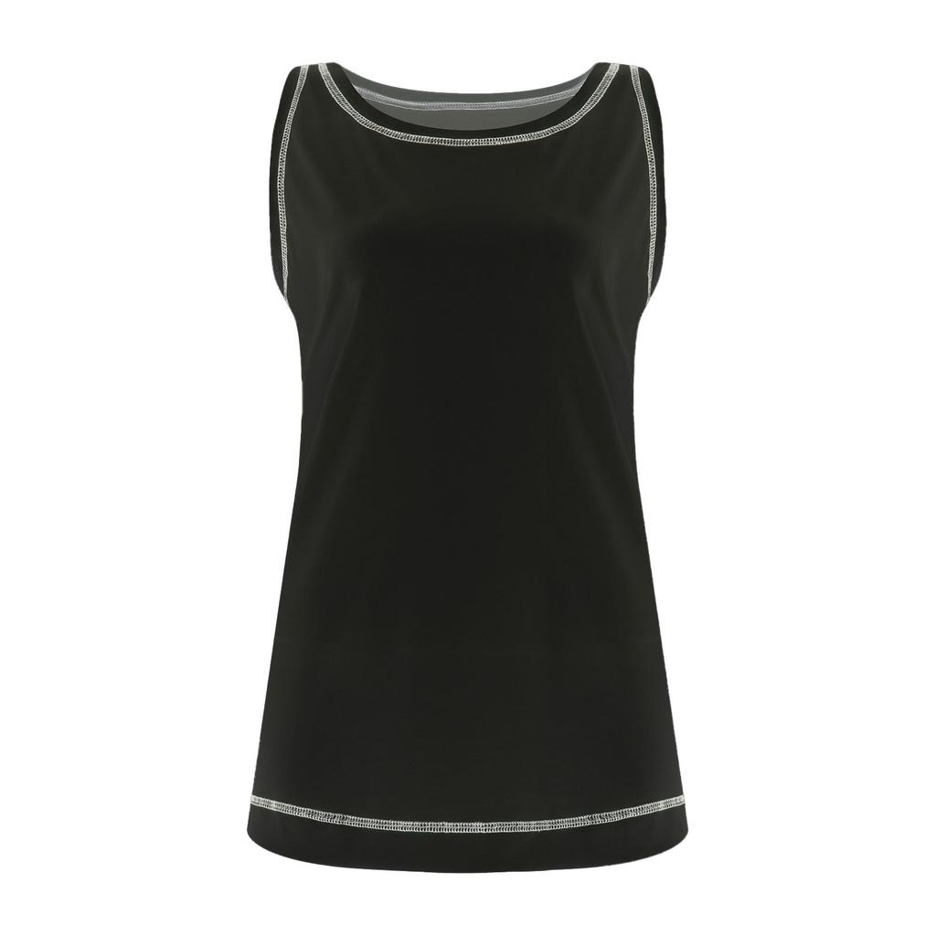 Womens Casual Loose Color SleevelessTops Blouses Vests