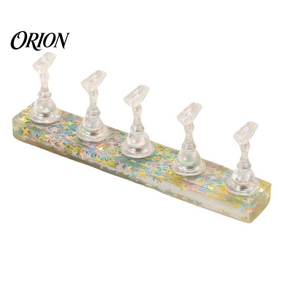 Magnetic Press-on Nail Stand False Holder with Glitter Base, for Art Supplies Beginner Nails Painting, Practice & Display Portable
